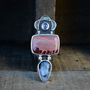 Handmade Jasper Agate Sterling silver Pendant Necklace